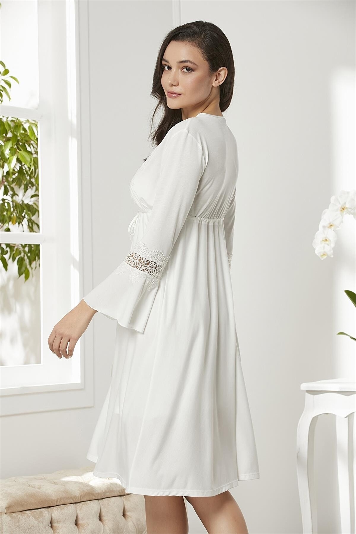 Pierre Cardin 5325 Kadın Penye Dantelli 6lı ÇeyizlikTakım-Ekru