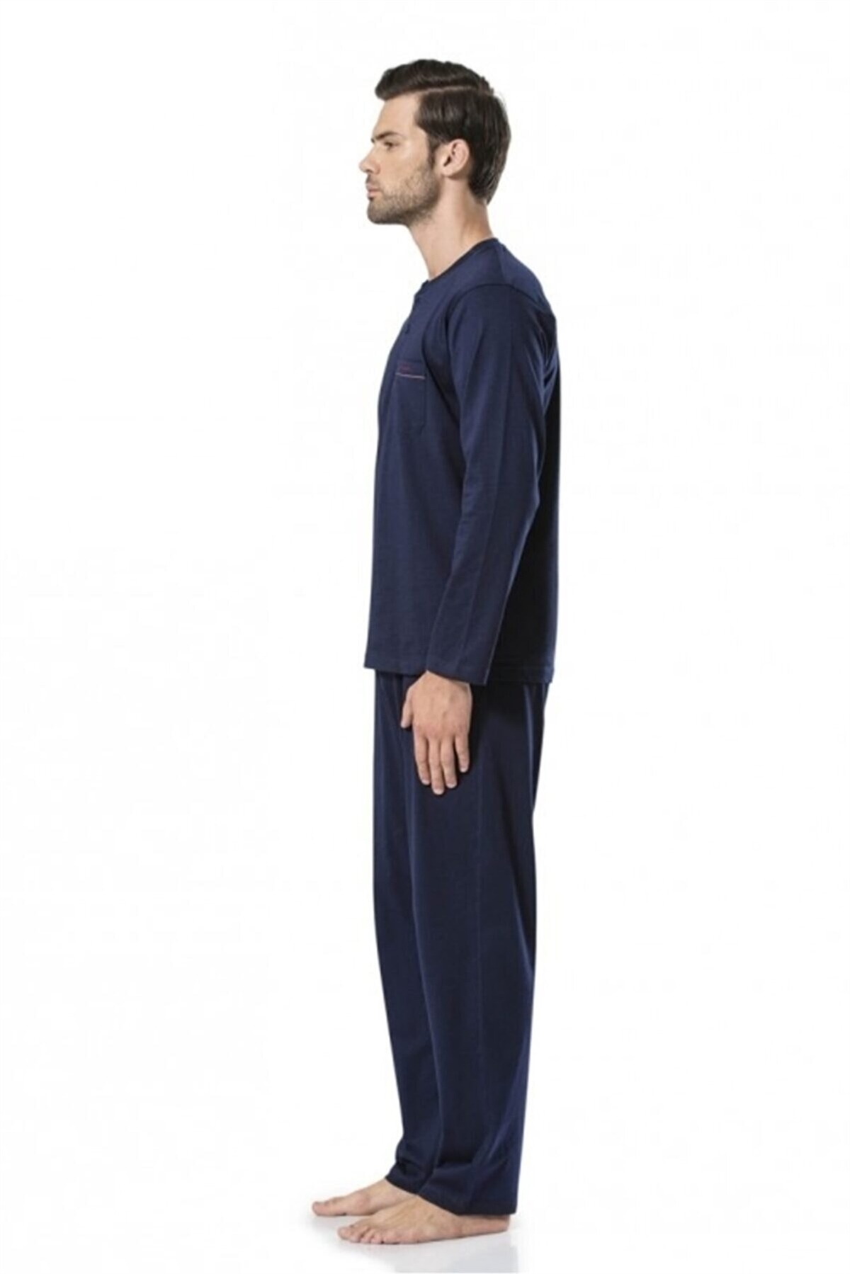 Pierre Cardin 5454 Erkek Uzun Kollu Pijama Takımı-Lacivert