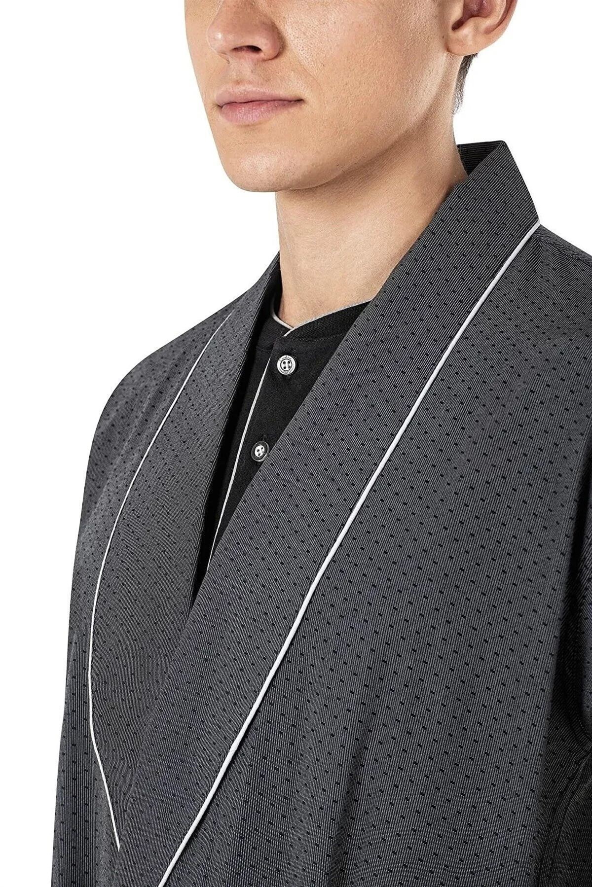 Pierre Cardin 5560  Erkek Çeyizlik Beşli Rop Pijama Takım-Siyah