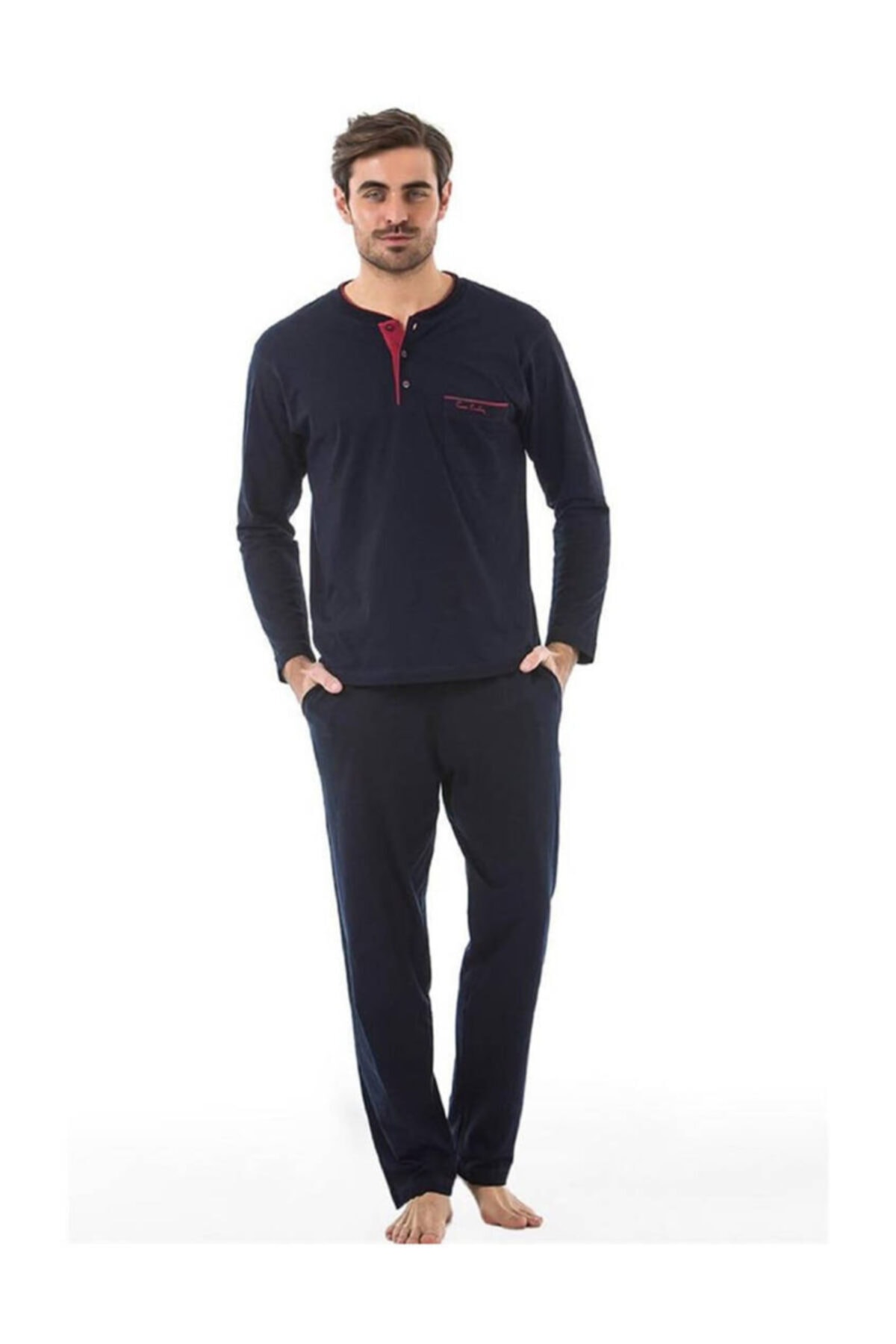 Pierre Cardin 5560 Erkek Çeyizlik Beşli Rop Pijama Takım - Lacivert