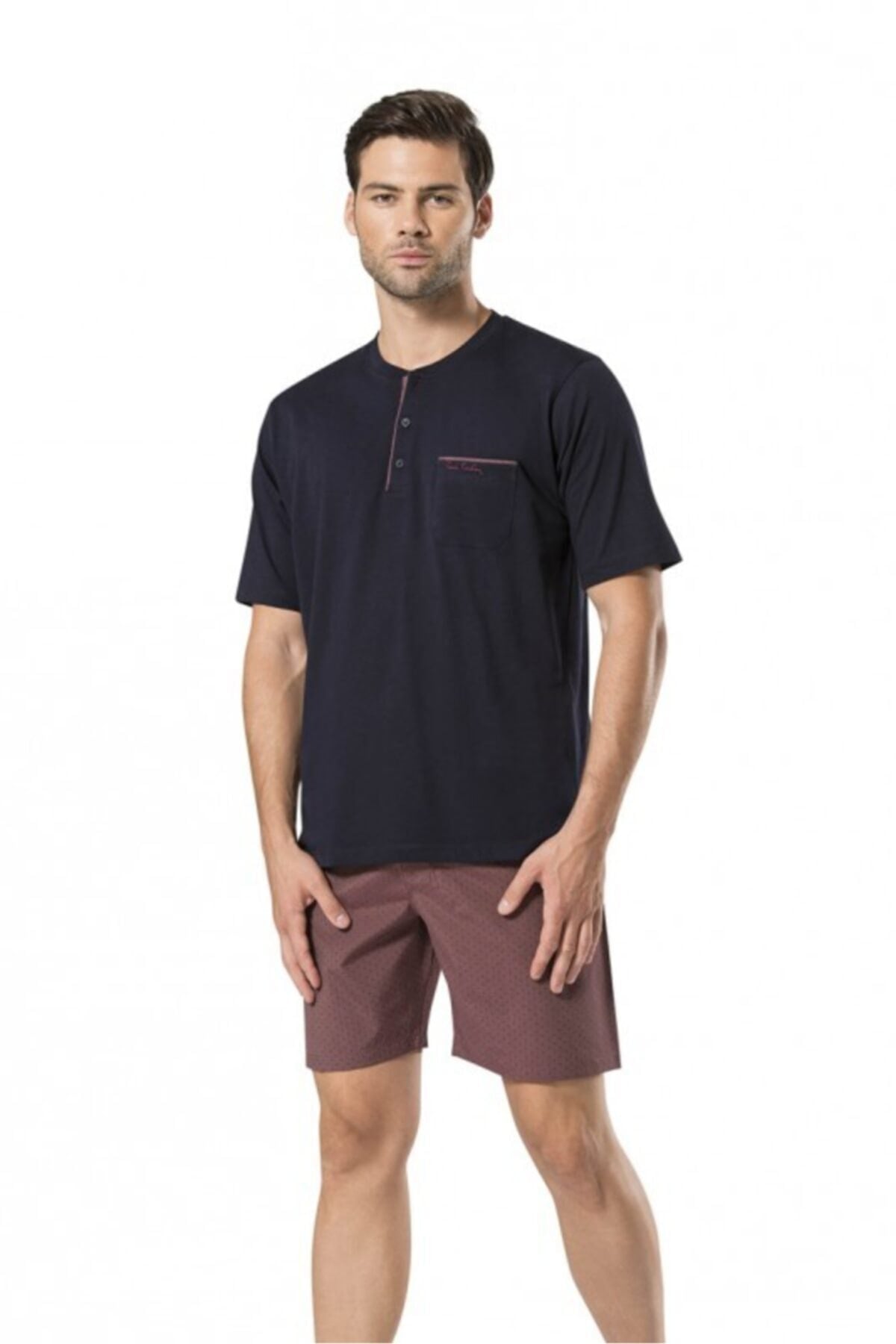Pierre Cardin 5560 Erkek Çeyizlik Beşli Rop Pijama Takım - Bordo
