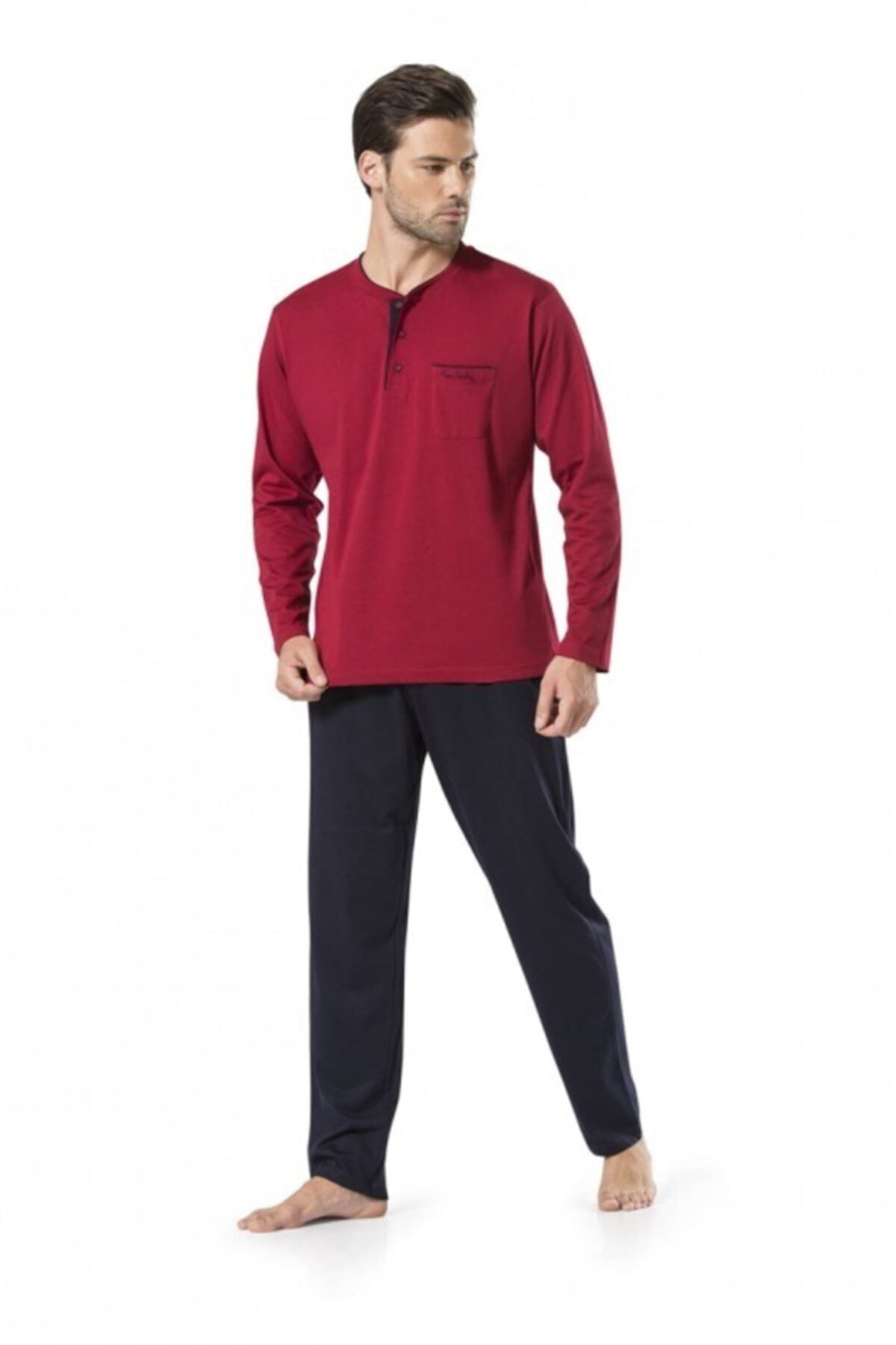 Pierre Cardin 5560 Erkek Çeyizlik Beşli Rop Pijama Takım - Bordo