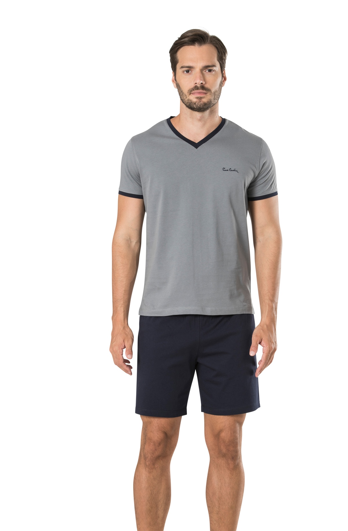 Pierre Cardin 5595 Erkek Çeyizlik 5li Rob Pijama Takım-Gri