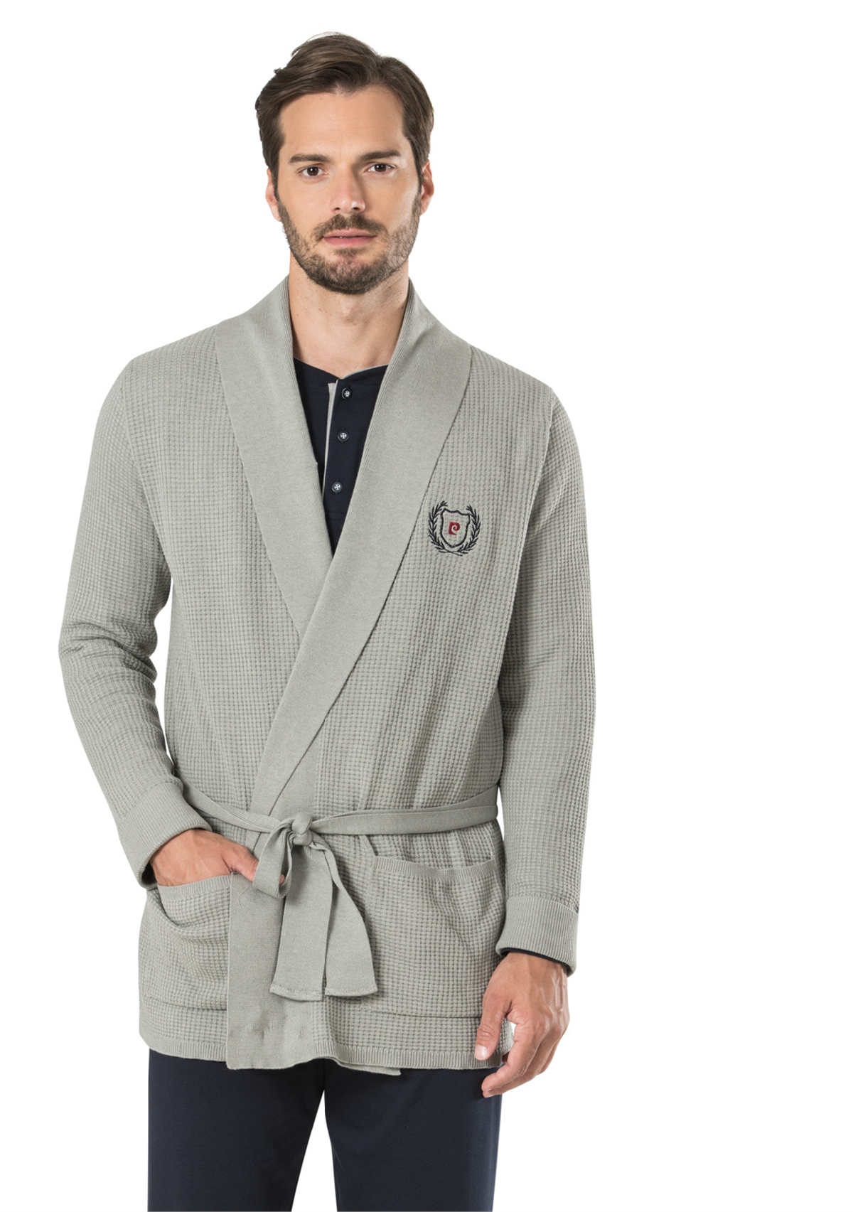 Pierre Cardin 5595 Erkek Çeyizlik 5li Rob Pijama Takım-Gri