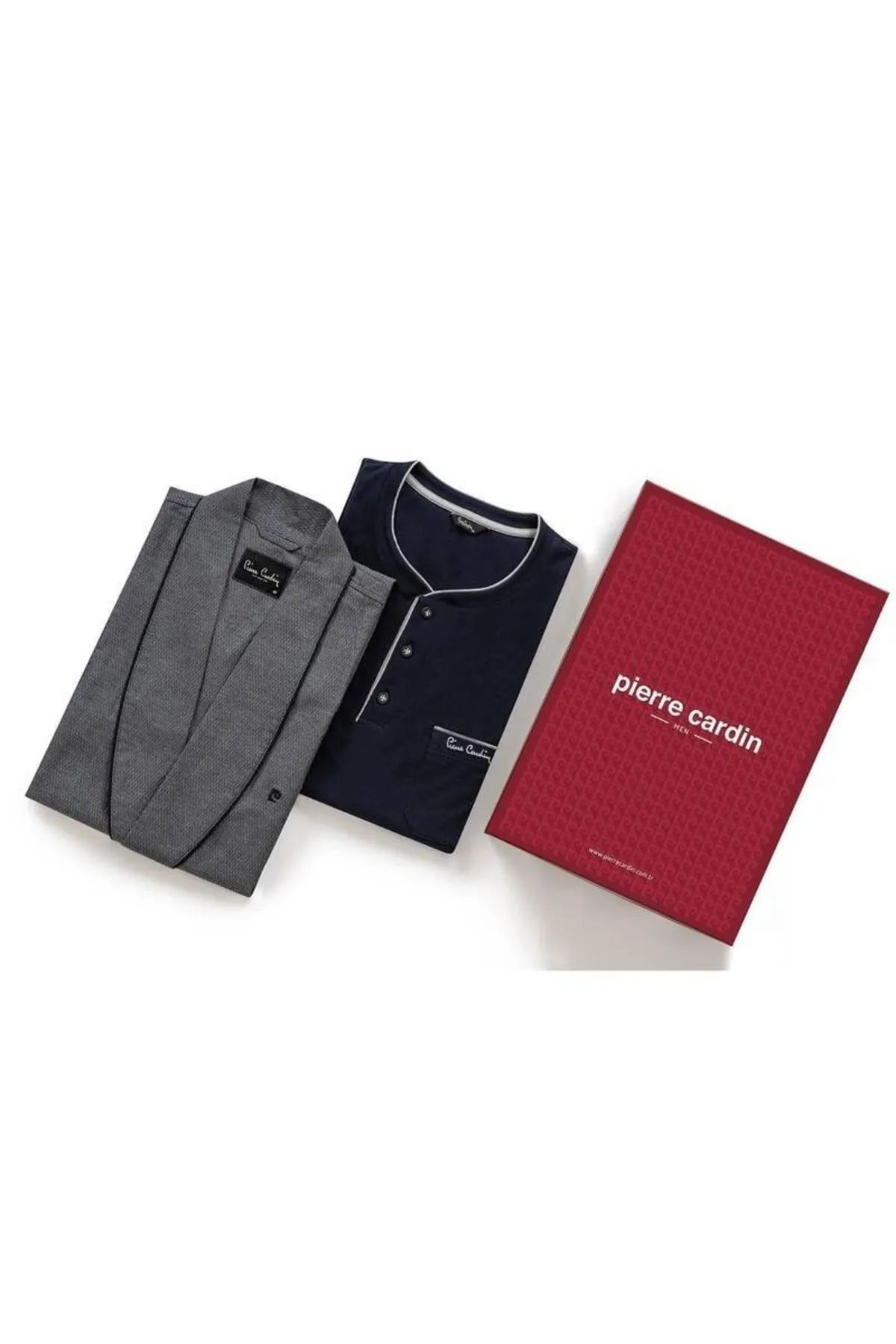 Pierre Cardin 5615  Erkek Çeyizlik Rop Pijama Takım-Lacivert