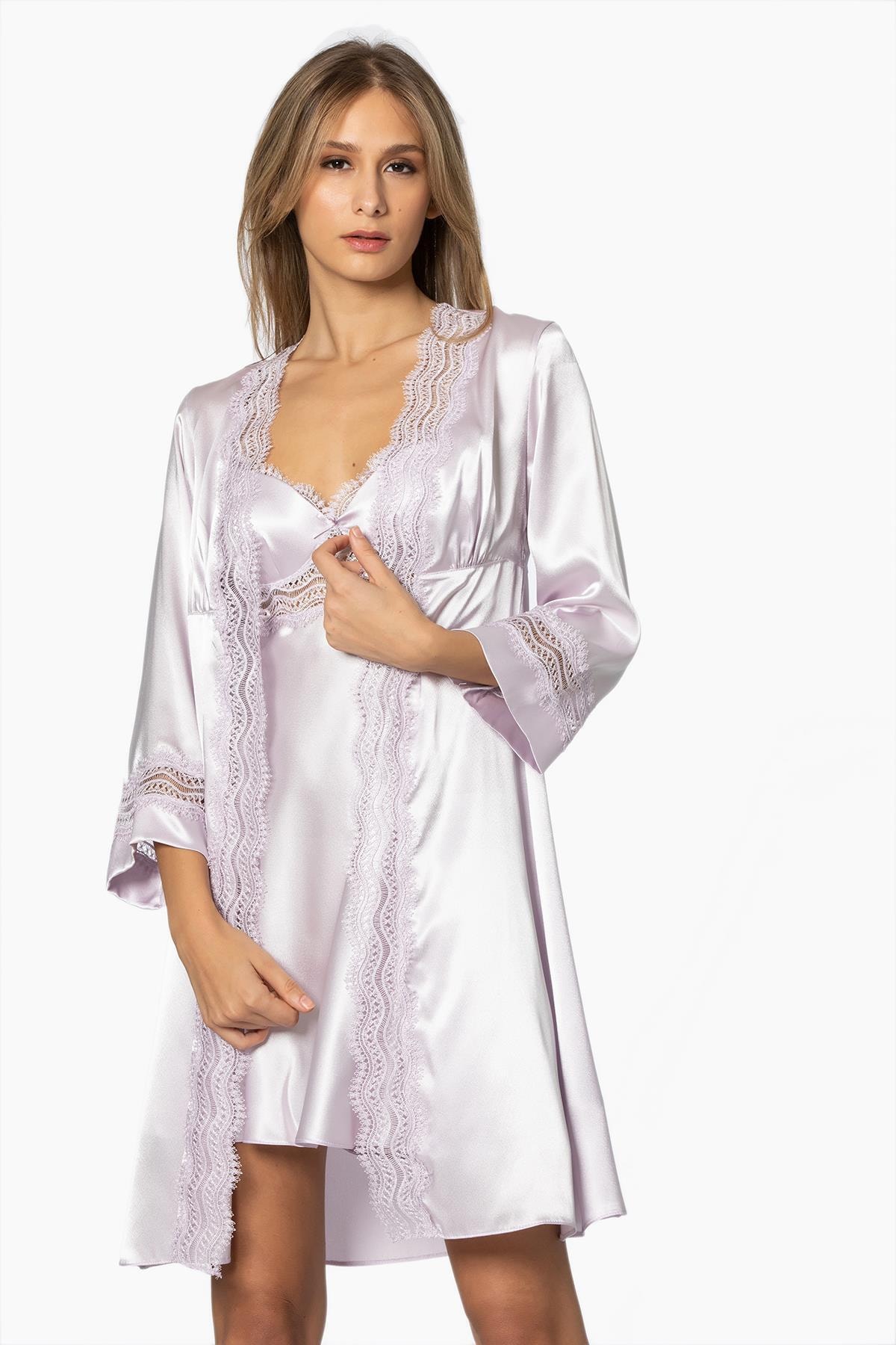 Pierre Cardin 6010 Kadın Saten Altılı Çeyiz Seti - Viola