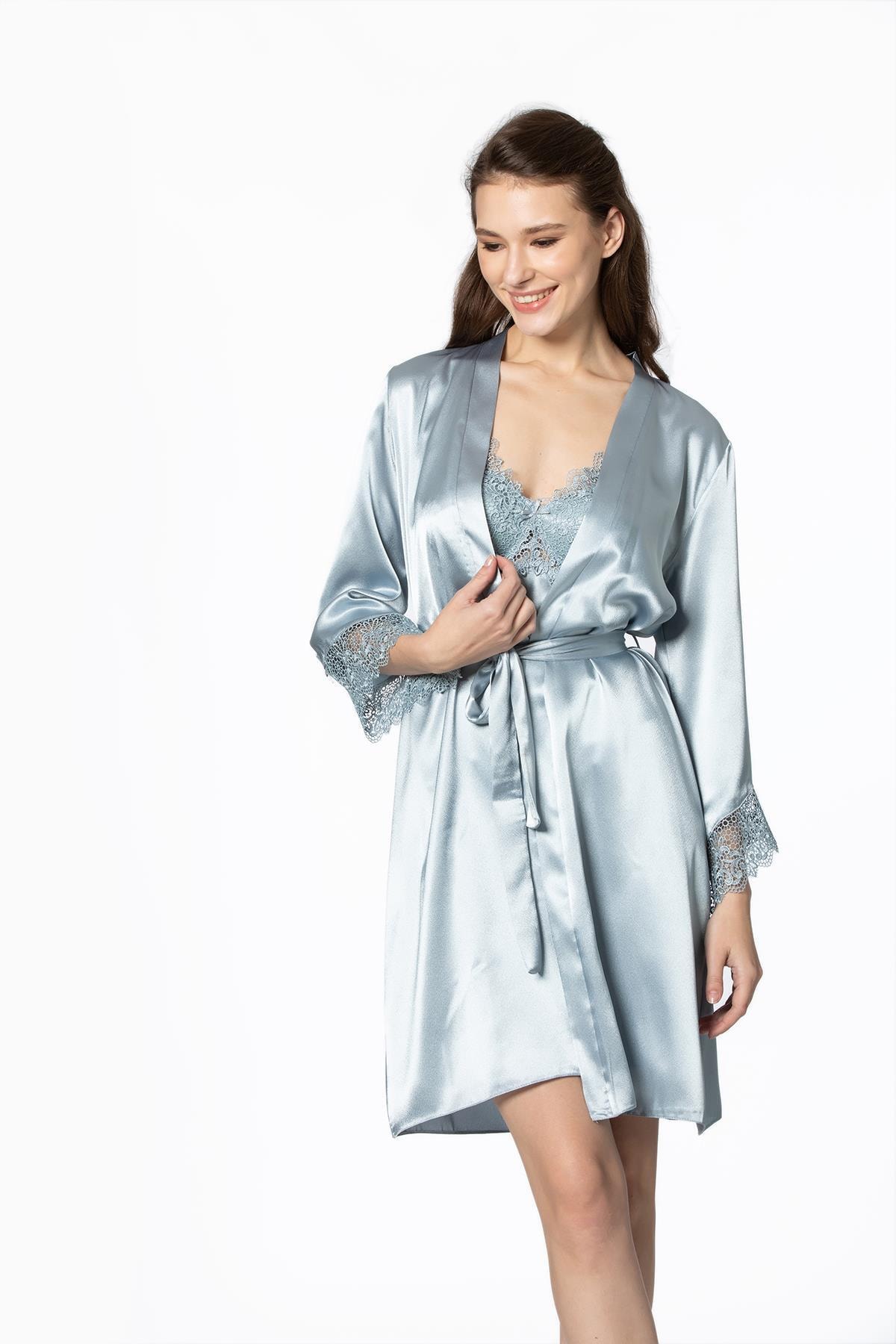Pierre Cardin 6040 Kadın Saten Altılı Çeyiz Seti - Mist