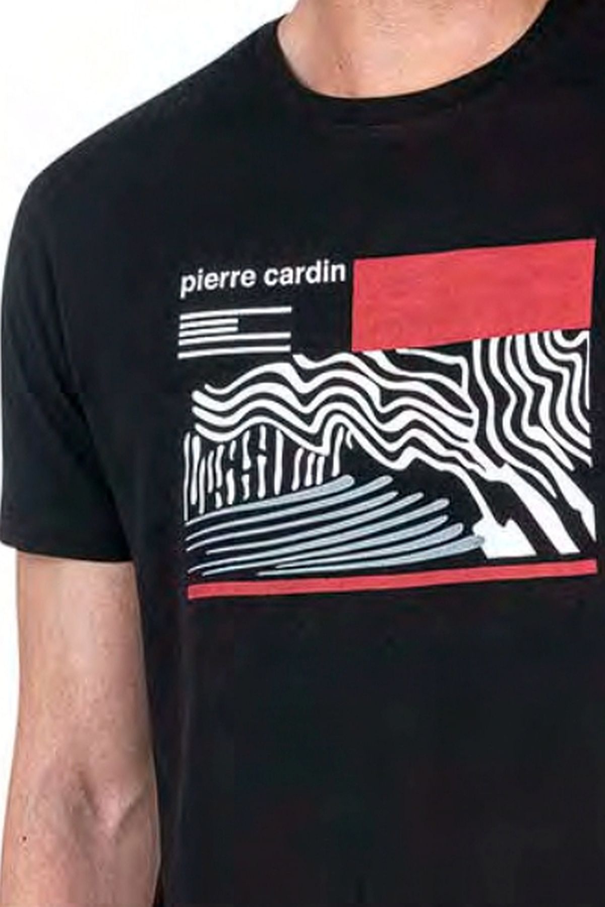 Pierre Cardin 6044 Erkek Kısa Kollu Penye Pijama Takımı-Siyah