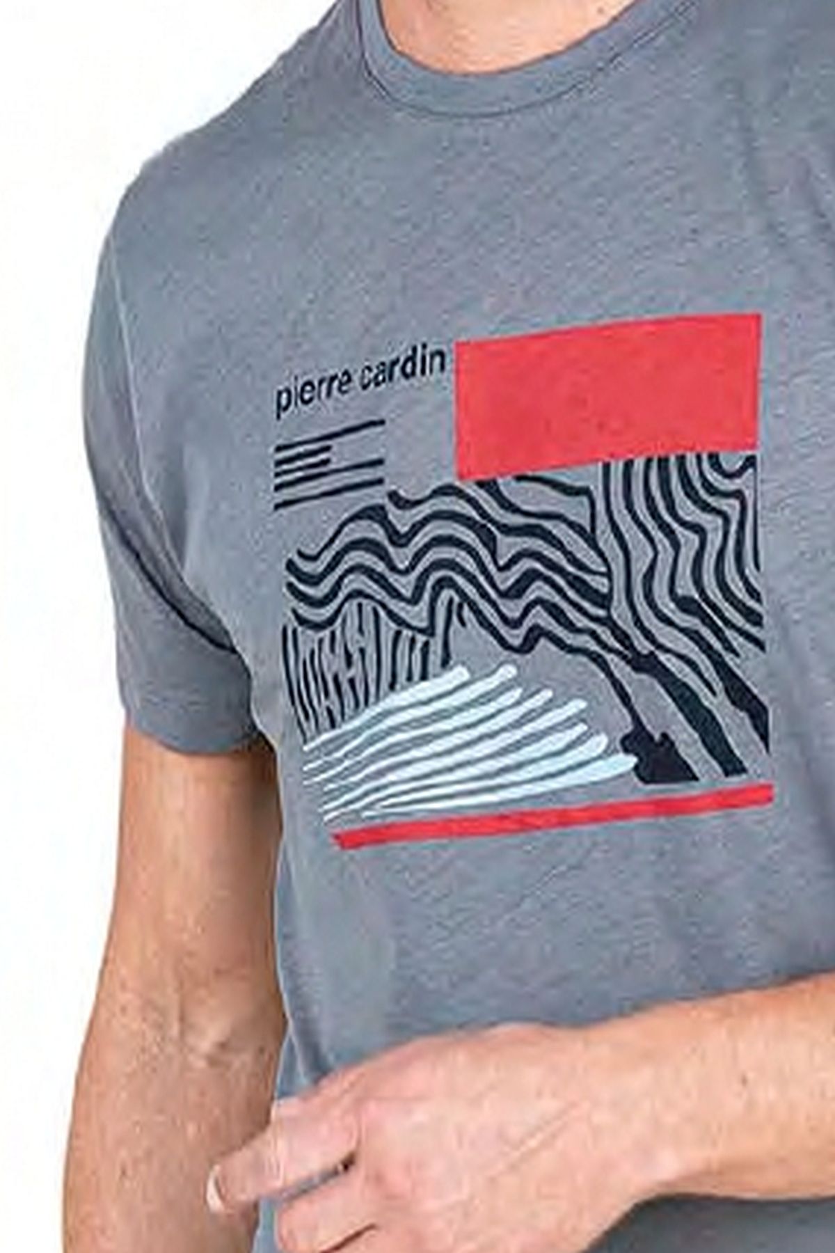 Pierre Cardin 6044 Erkek Kısa Kollu Penye Pijama Takımı-Gri