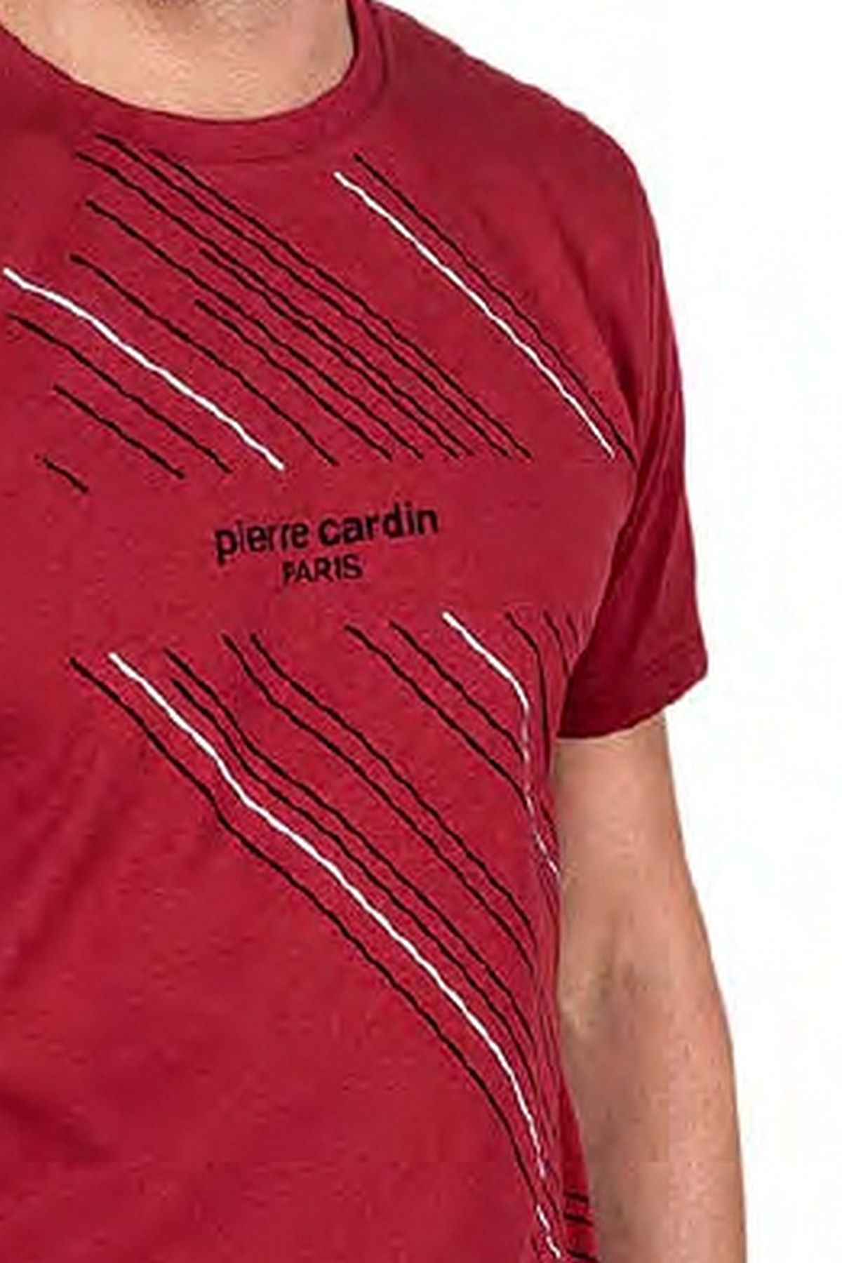 Pierre Cardin 6049 Erkek Kısa Kollu Penye Pijama Takımı-Bordo
