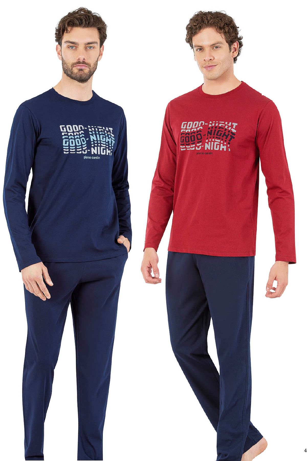 Pierre Cardin 6062 Erkek Uzun Kollu Bisiklet Yaka Pijama Takımı-Bordo