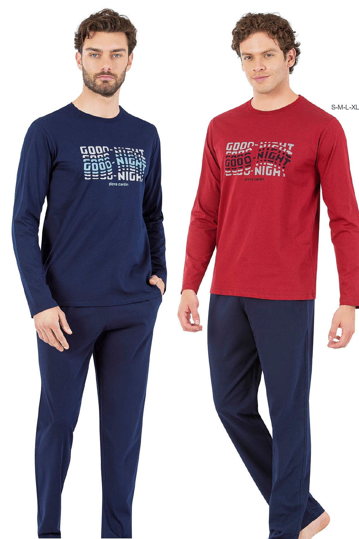Pierre Cardin 6062 Erkek Uzun Kollu Bisiklet Yaka Pijama Takımı-Lacivert