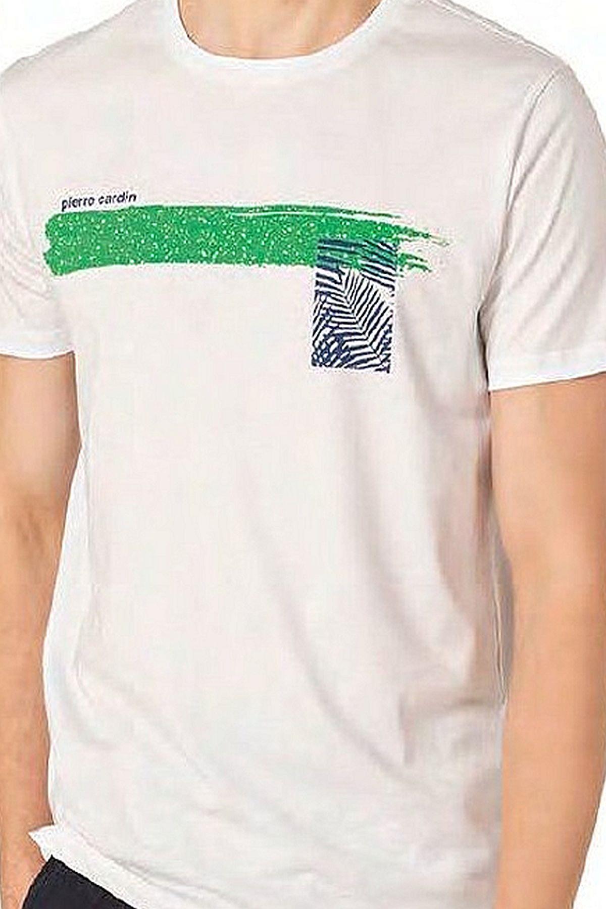 Pierre Cardin 6077 Erkek Kısa Kollu Bisiklet Yaka Pijama Takım-Beyaz