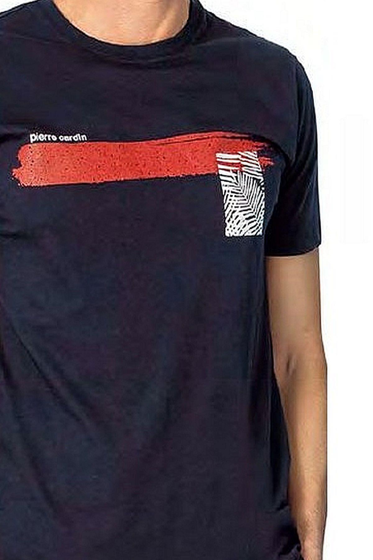 Pierre Cardin 6077 Erkek Kısa Kollu Bisiklet Yaka Pijama Takım-Lacivert