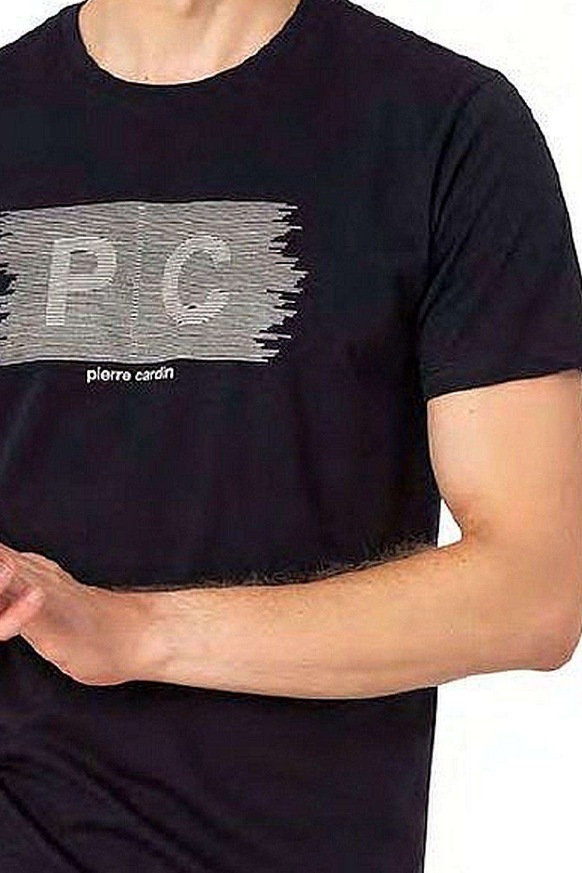 Pierre Cardin 6084 Erkek Kısa Kollu Bisiklet Yaka Pijama Takım-Lacivert