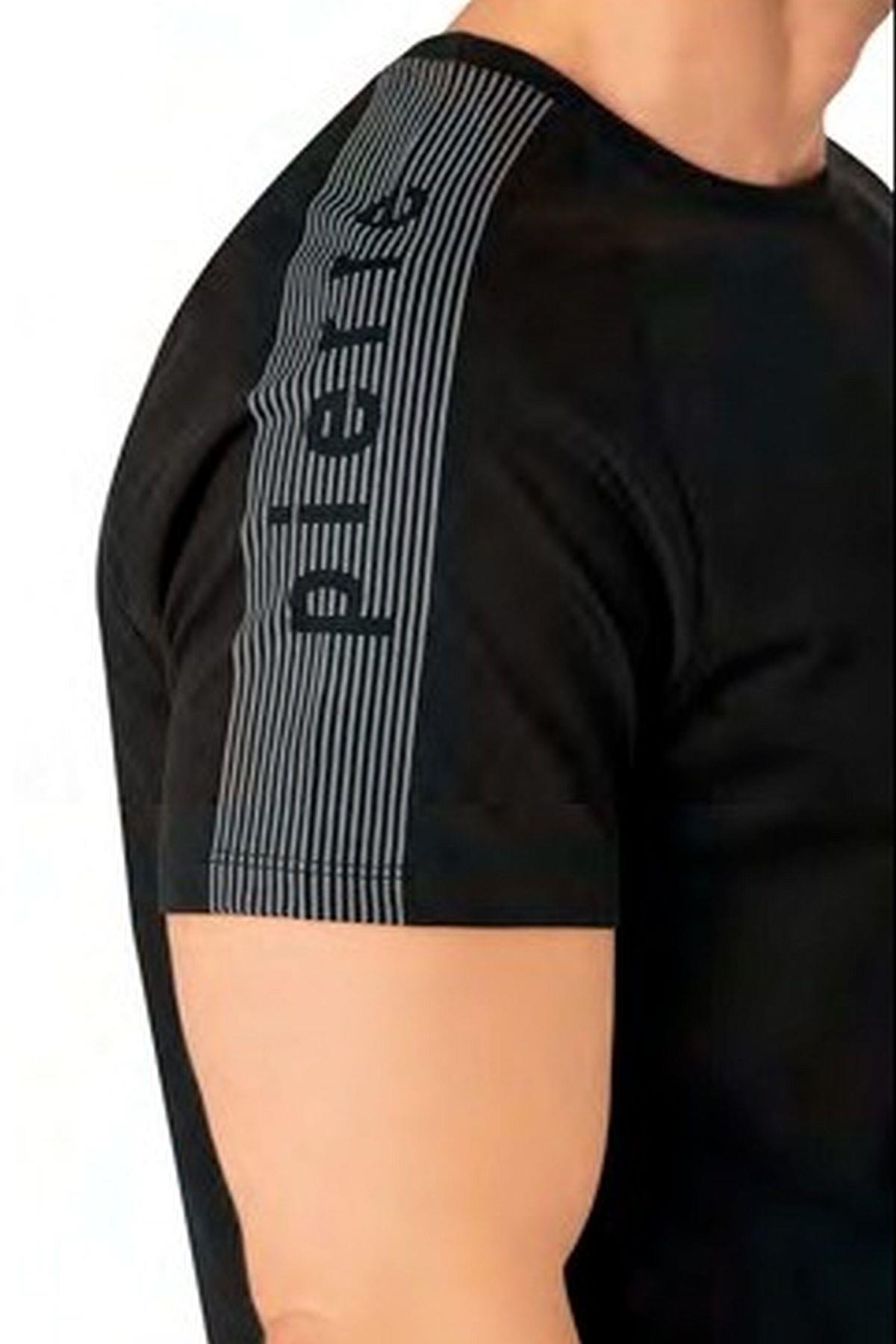 Pierre Cardin 6085 Erkek Kısa Kollu Bisiklet Yaka Pijama Takım-Siyah