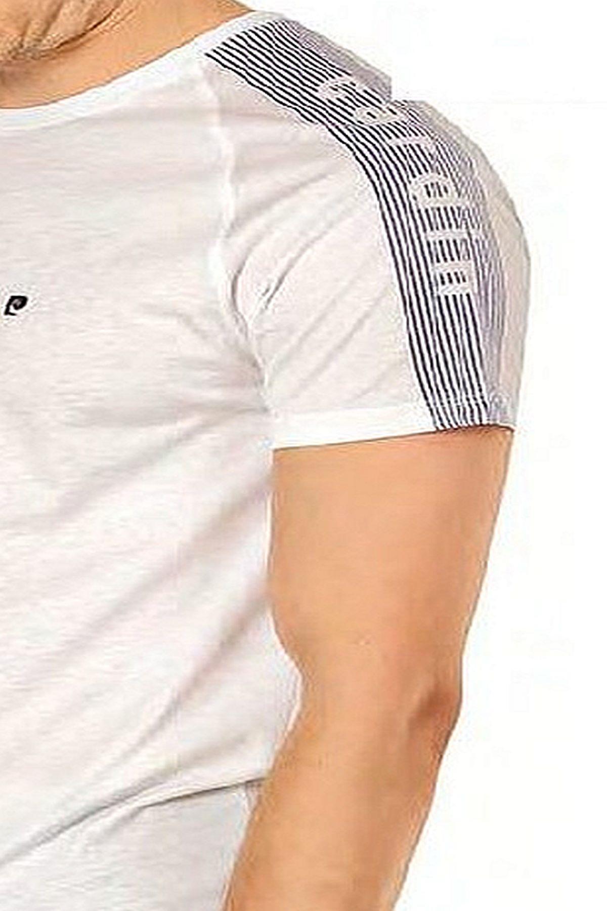 Pierre Cardin 6085 Erkek Kısa Kollu Bisiklet Yaka Pijama Takım-Beyaz