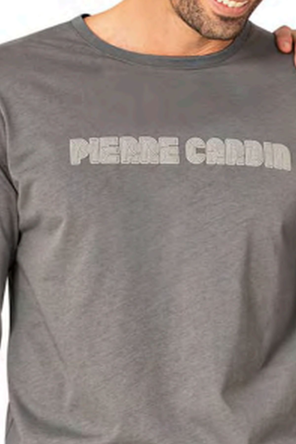 Pierre Cardin 6093 Erkek Uzun Kollu Bisiklet Yaka Pijama Takımı-Gri