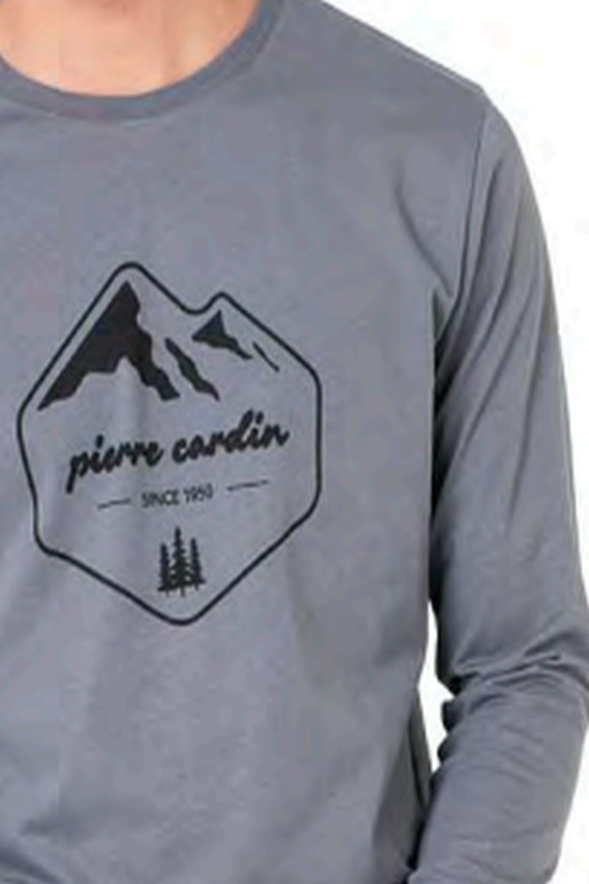Pierre Cardin 6097 Erkek Uzun Kollu Bisiklet Yaka Pijama Takımı-Gri
