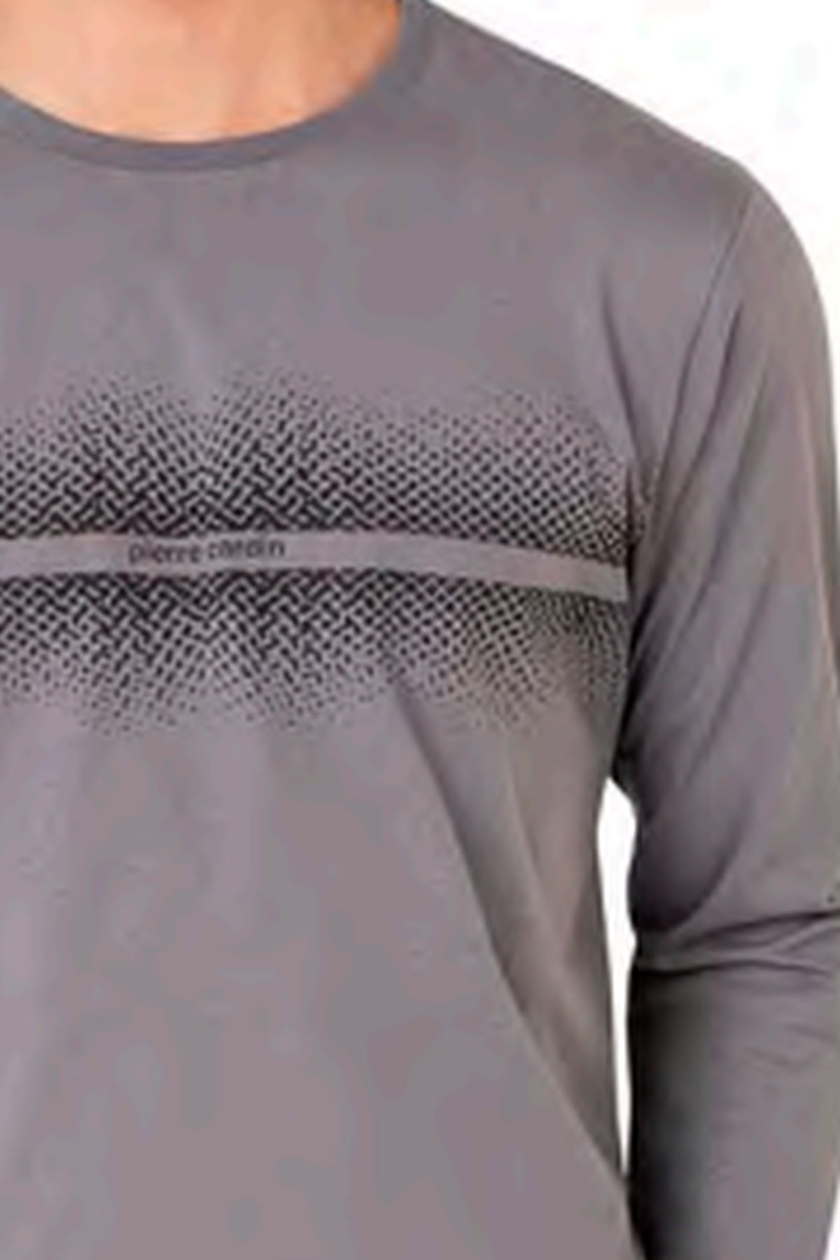 Pierre Cardin 6102 Erkek Uzun Kollu Bisiklet Yaka Pijama Takımı-Gri