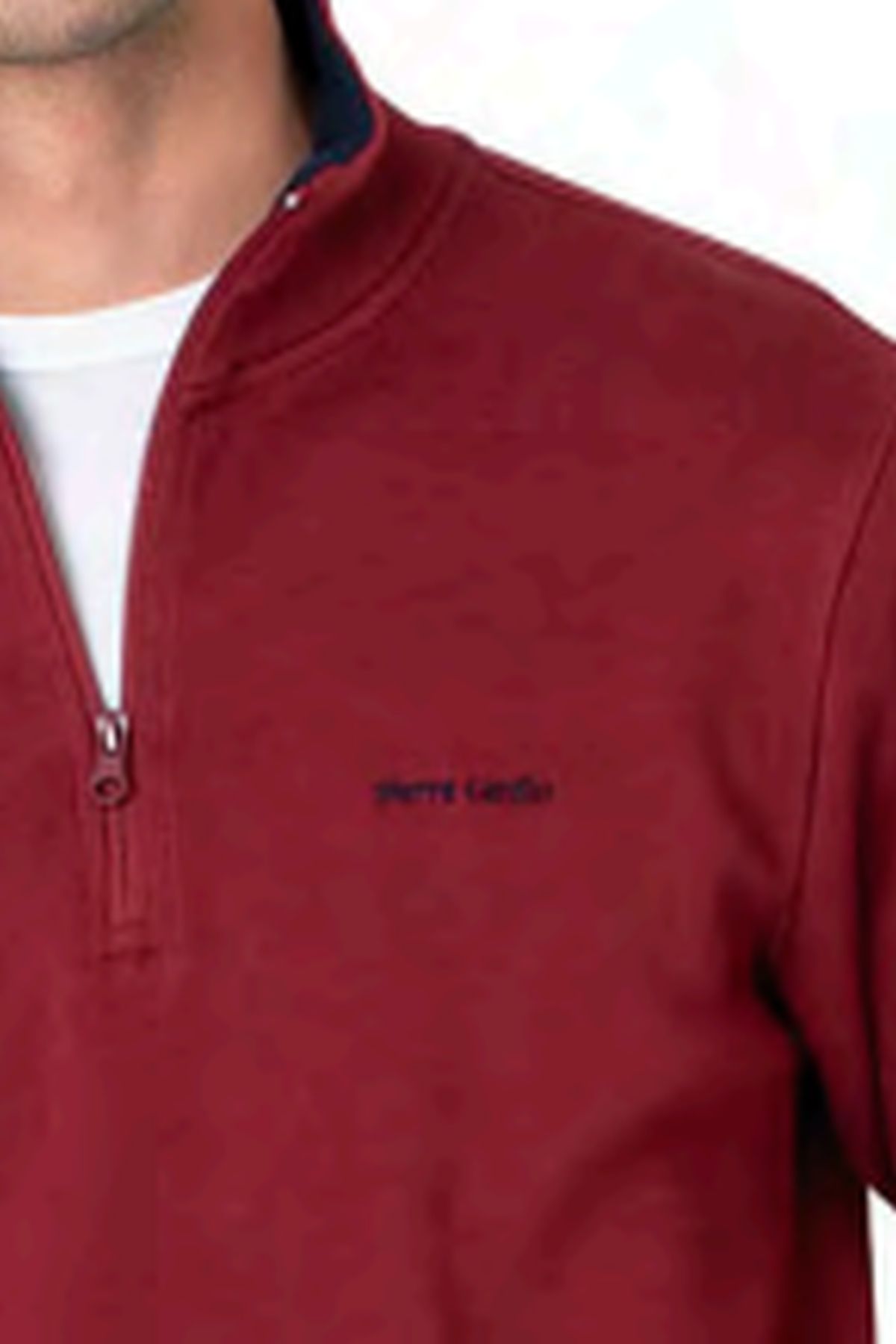 Pierre Cardin 6116 Erkek Uzun Kollu Yakası Fermuarlı Eşofman Takımı-Bordo
