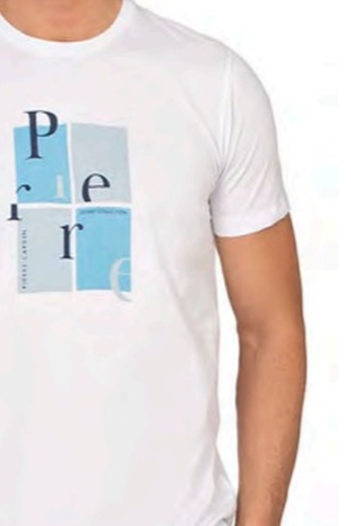 Pierre Cardin 6126 Erkek Kısa Kollu Bisiklet Yaka Pijama Takımı-Beyaz