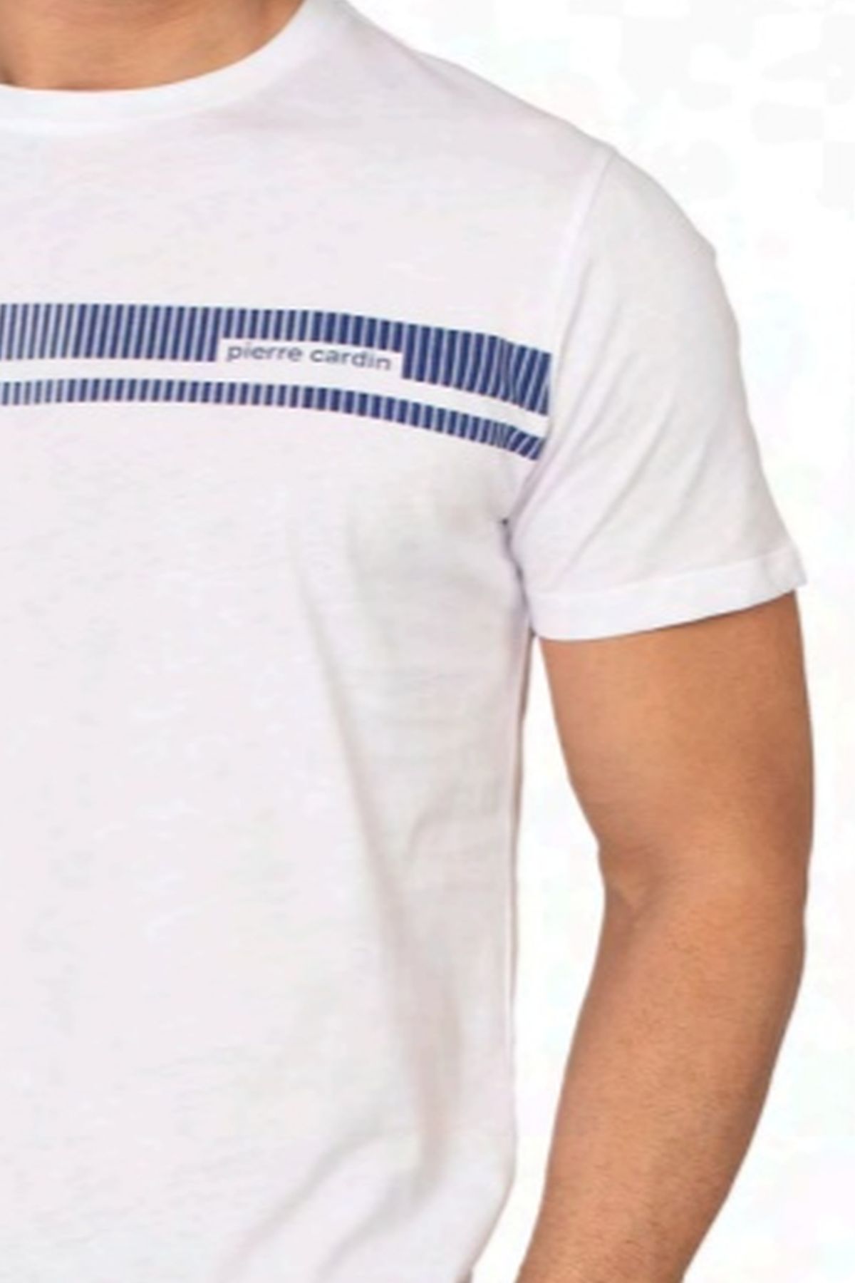 Pierre Cardin 6128 Erkek Kısa Kollu Bisiklet Yaka Pijama Takımı-Beyaz