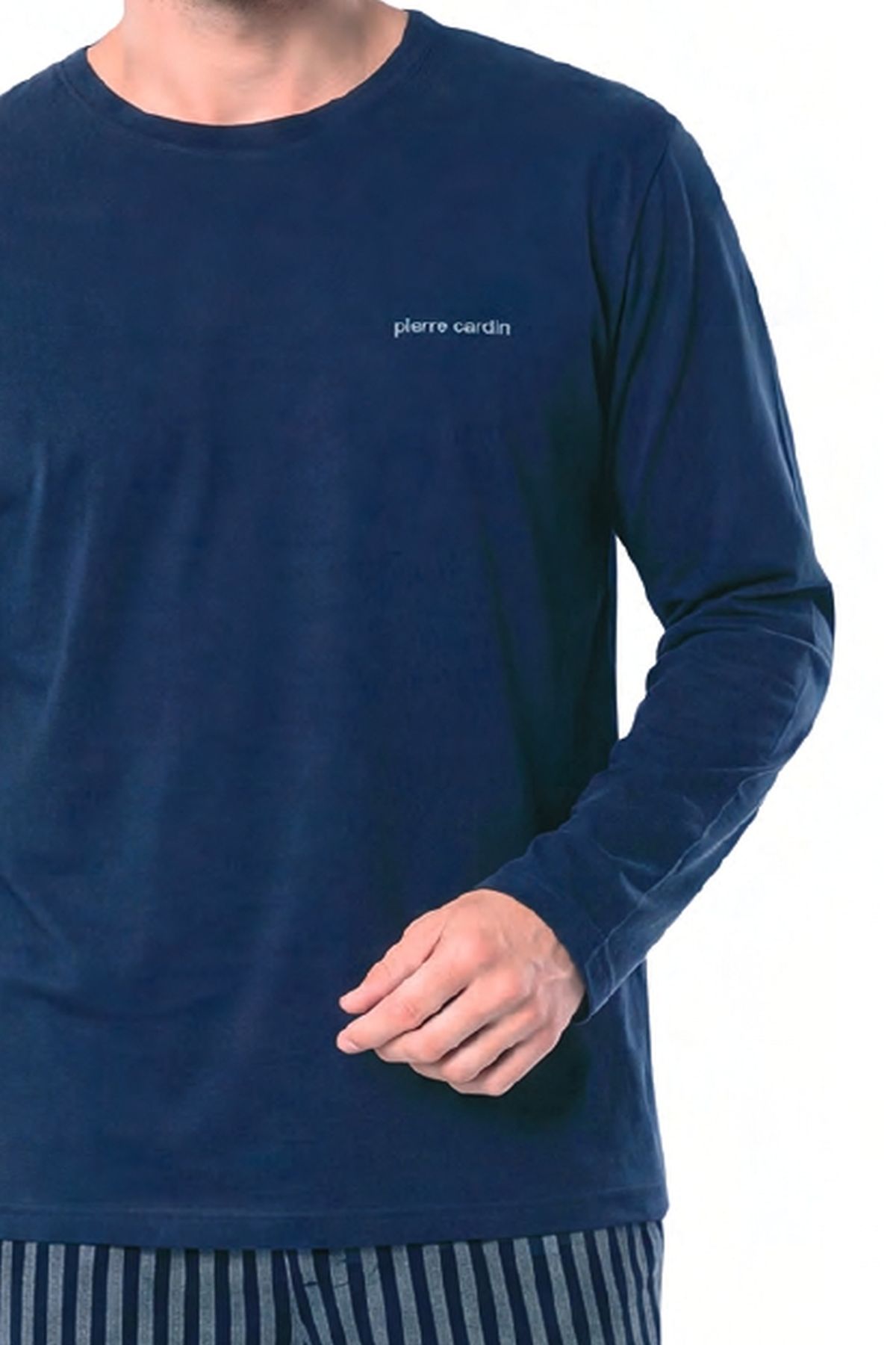 Pierre Cardin 6147 Erkek Uzun Kollu Bisiklet Yaka Pijama Takımı -Lacivert