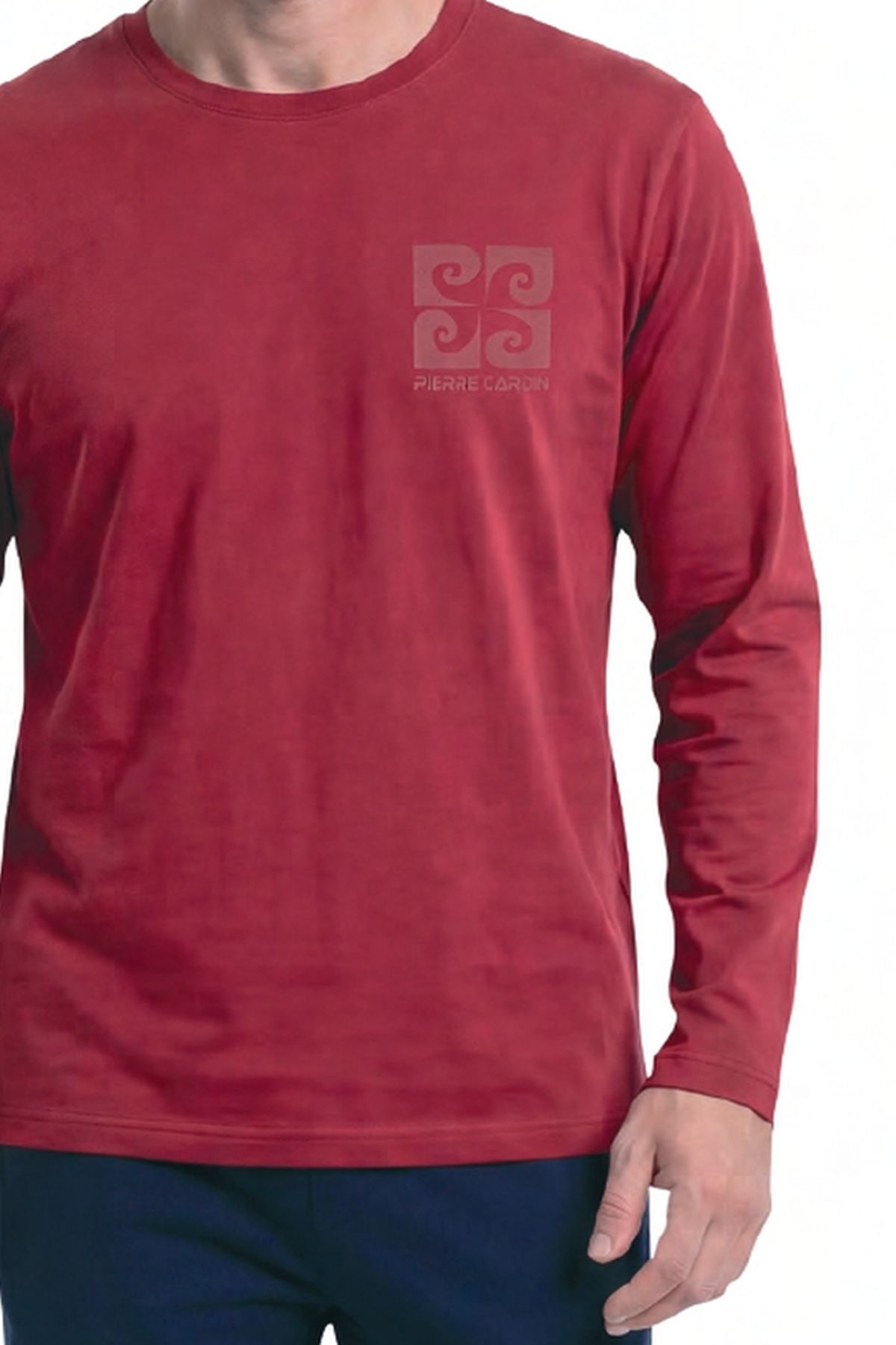 Pierre Cardin 6156 Erkek Uzun Kollu Bisiklet Yaka Pijama Takımı -Bordo