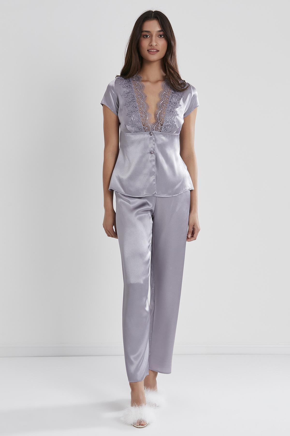 Pierre Cardin 6325 Kadın Saten Altılı Çeyiz Seti - Royal