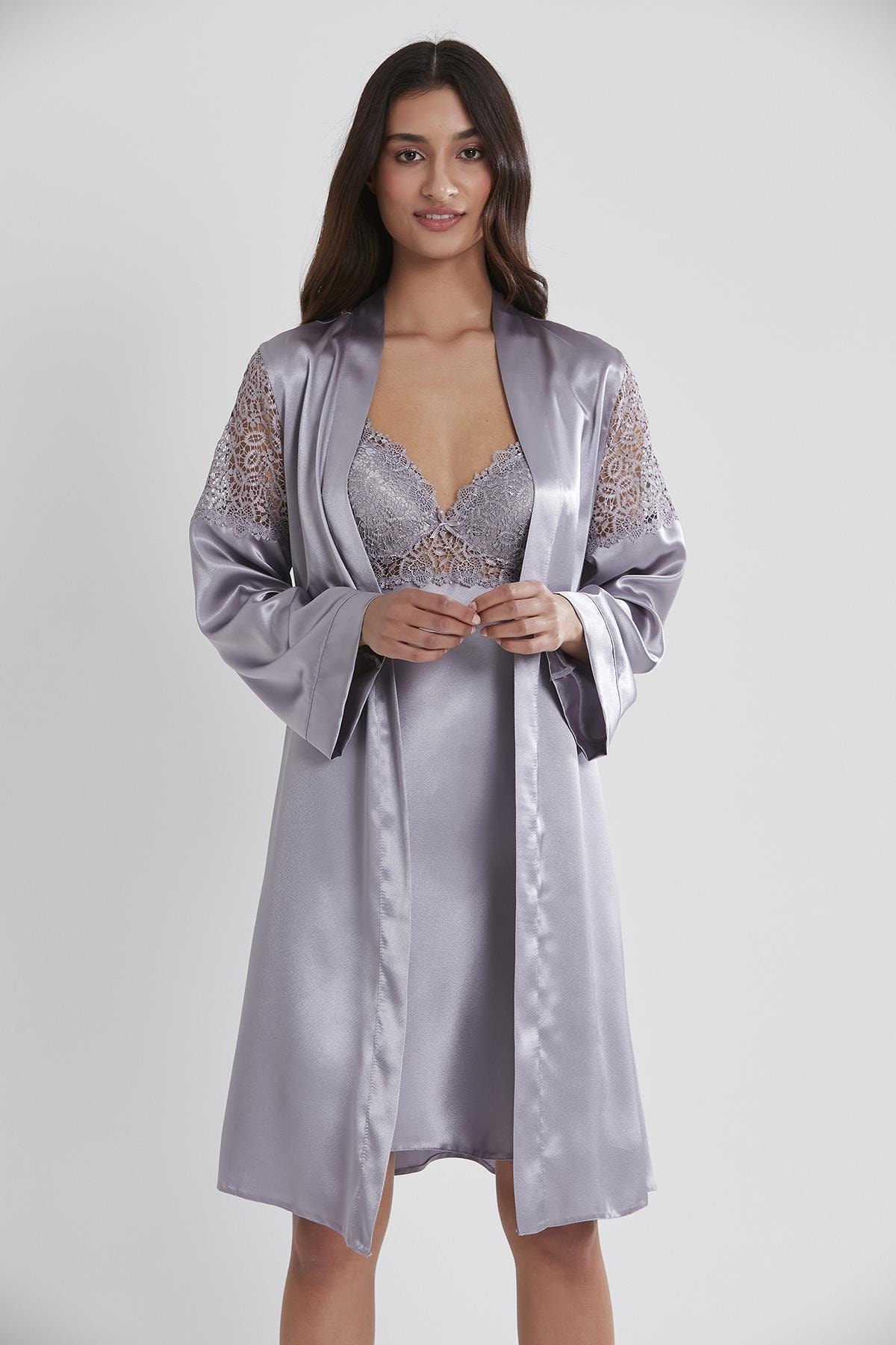 Pierre Cardin 6955 Kadın Saten Altılı Çeyiz Seti - Royal