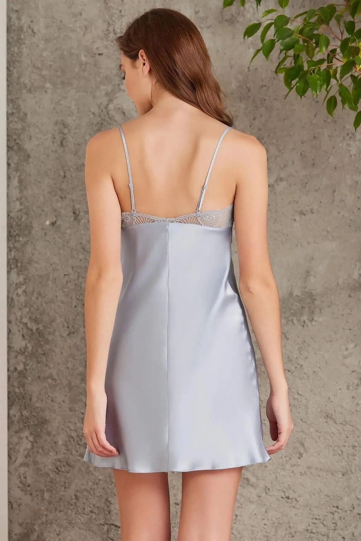 Pierre Cardin 7035 Kadın Dantelli Saten 4lü Set-Mist