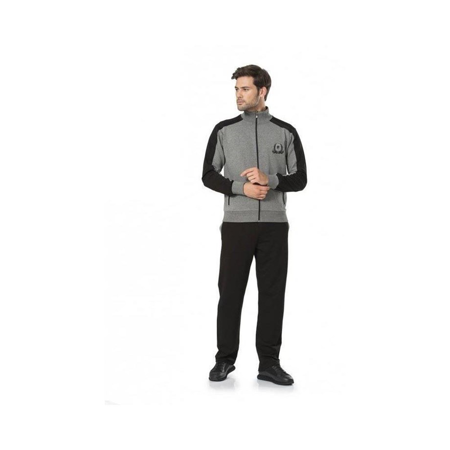 Pierre Cardin 7045 Uzun Kollu Erkek Eşofman Takımı - Gri Melanj