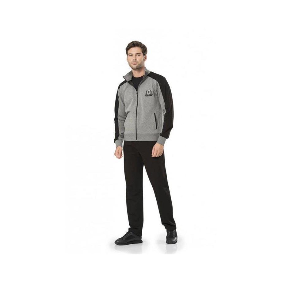 Pierre Cardin 7045 Uzun Kollu Erkek Eşofman Takımı - Gri Melanj
