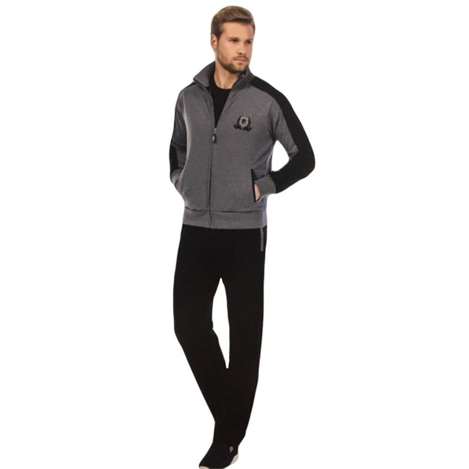 Pierre Cardin 7045 Uzun Kollu Erkek Eşofman Takımı - Gri Melanj