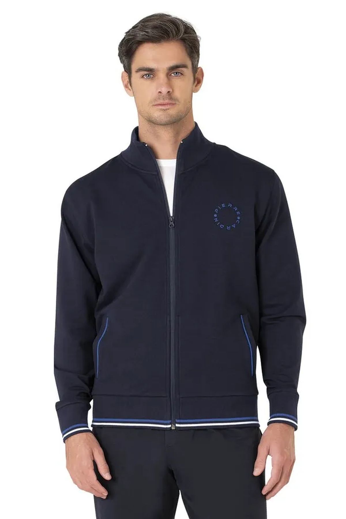 Pierre Cardin 7125 Erkek Uzun Kollu Dik Yaka Eşofman Takımı-Lacivert