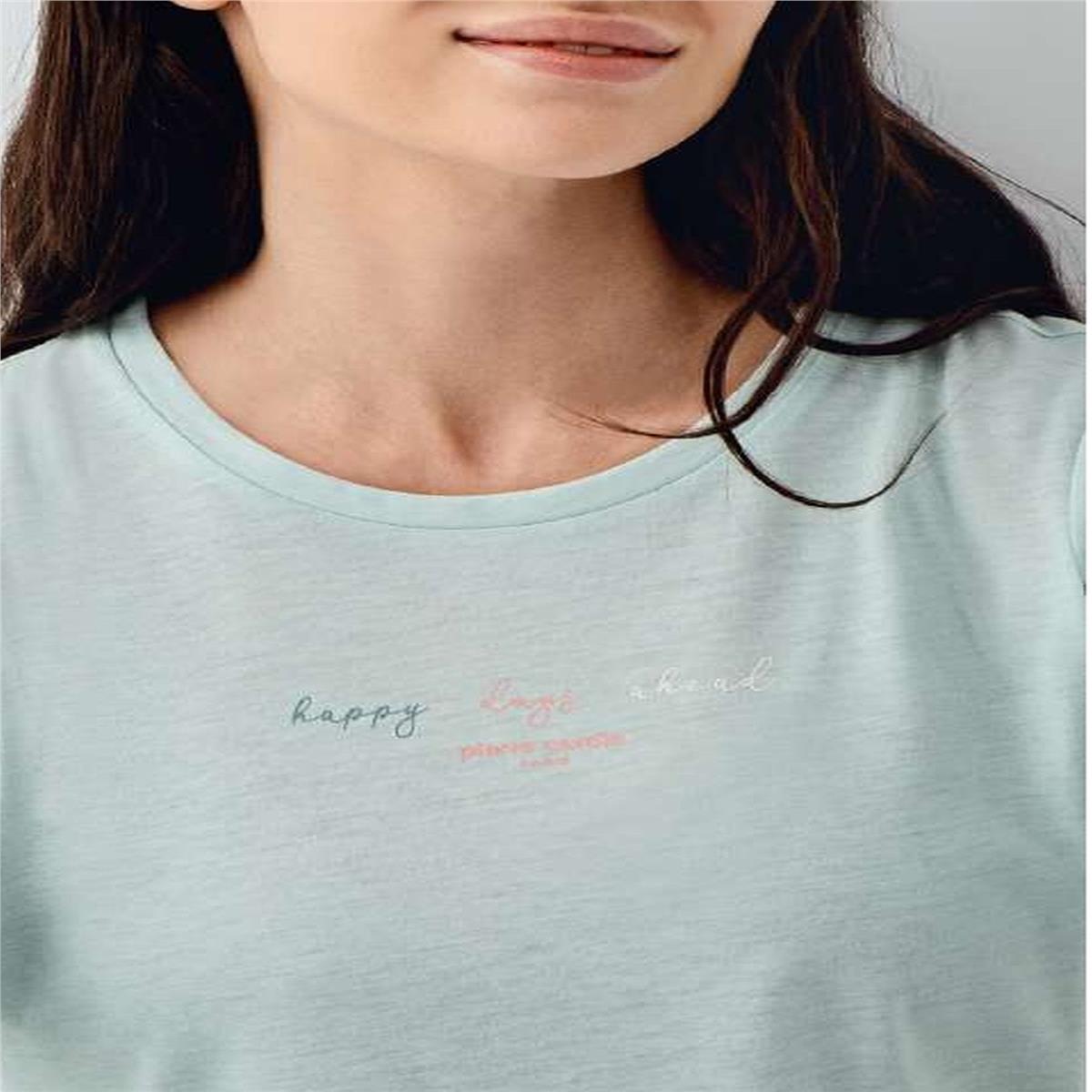 Pierre Cardin 9050 Kadın Uzun Kollu Bisiklet Yaka Pijama Takımı-Nil