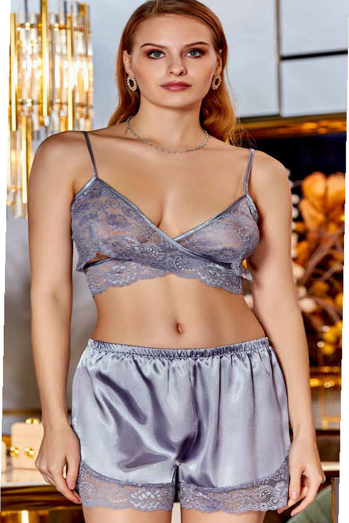 Saten Büstiyerli 4lü Set