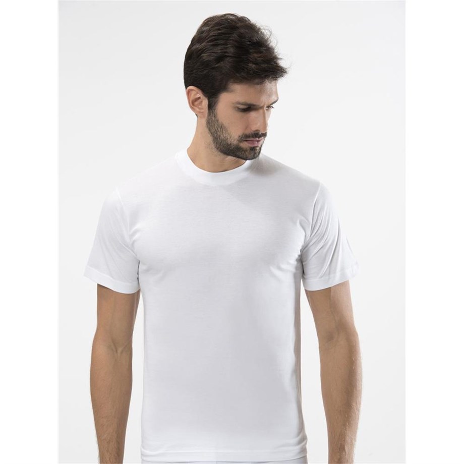 Türen 103 O Yaka (Kapalı) Yaka Erkek Fanila İkili Paket-BEYAZ