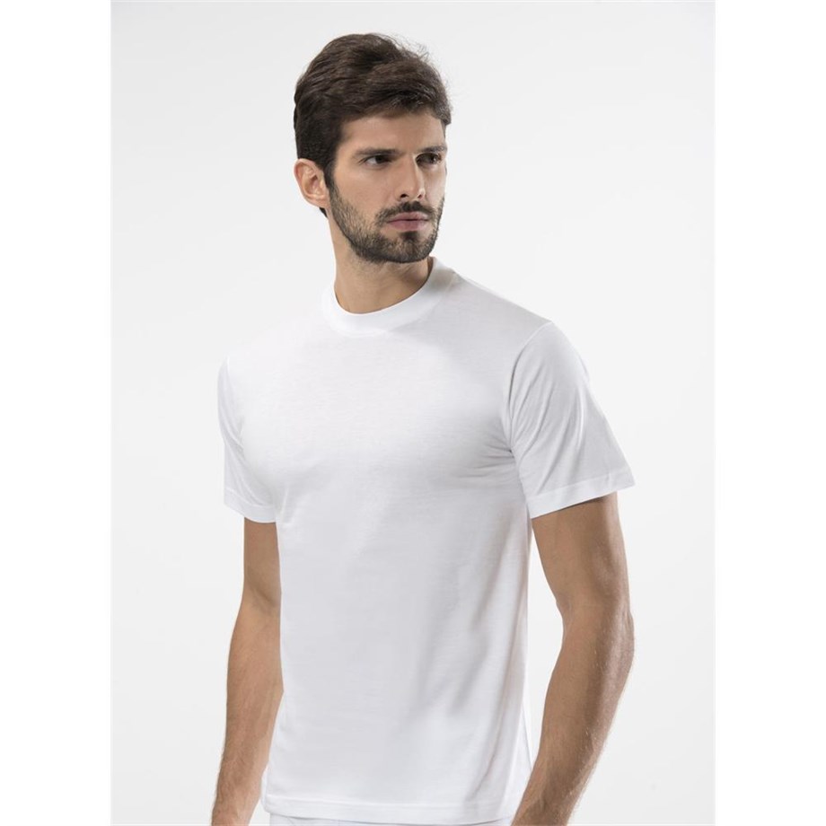 Türen 103 O Yaka (Kapalı) Yaka Erkek Fanila İkili Paket-BEYAZ
