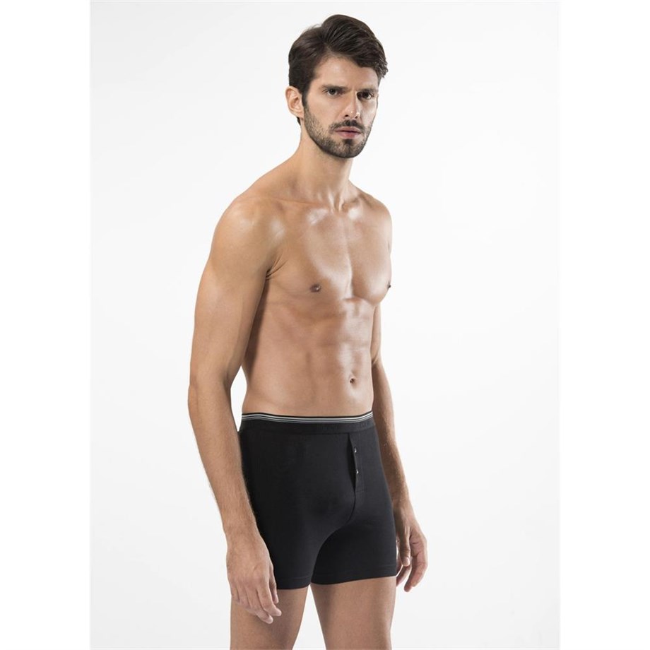 Türen 135 Likralı Düğmeli Boxer  İkili Paket-SIYAH