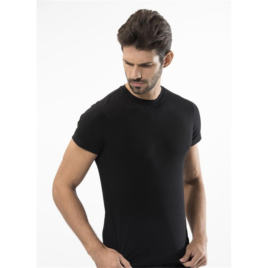 Türen 164 Likralı Erkek T-Shirt-SIYAH