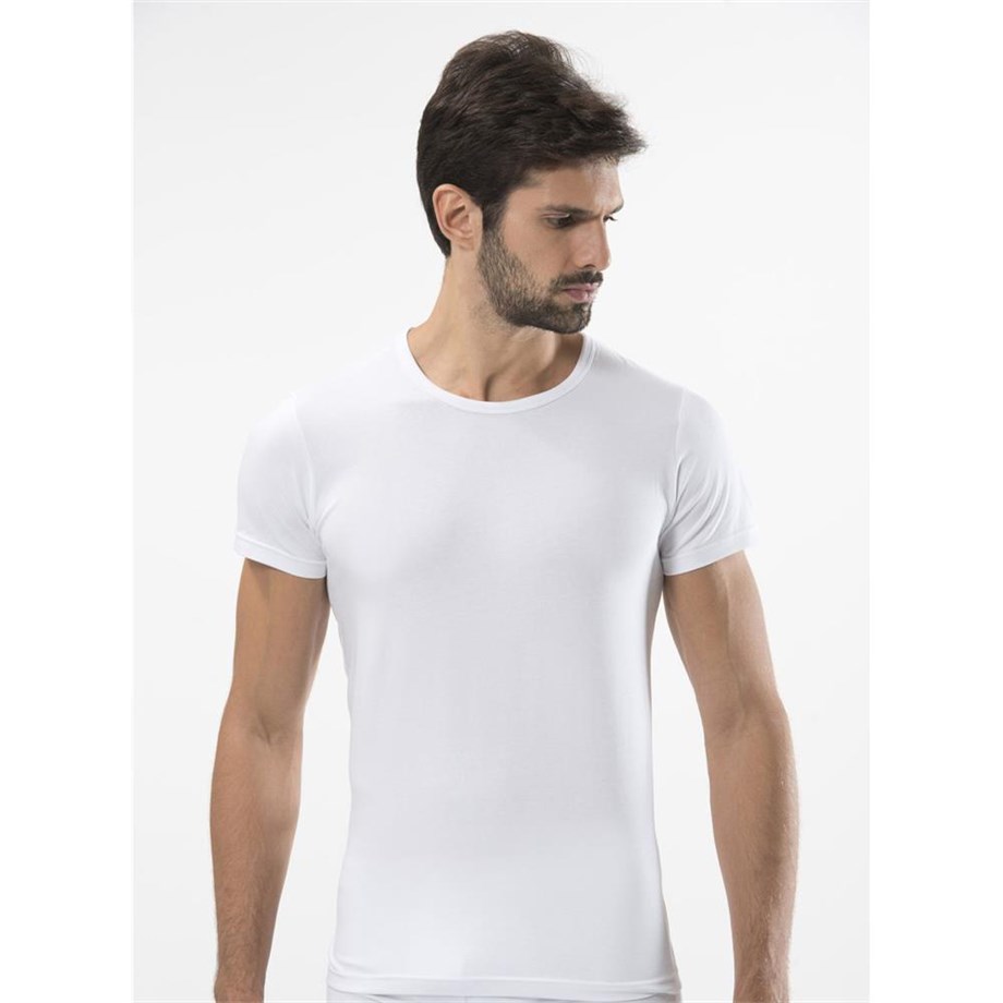 Türen 169 Likralı Erkek T-Shirt-BEYAZ