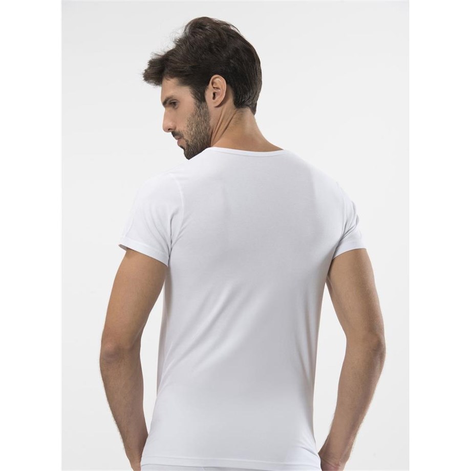 Türen 169 Likralı Erkek T-Shirt-BEYAZ
