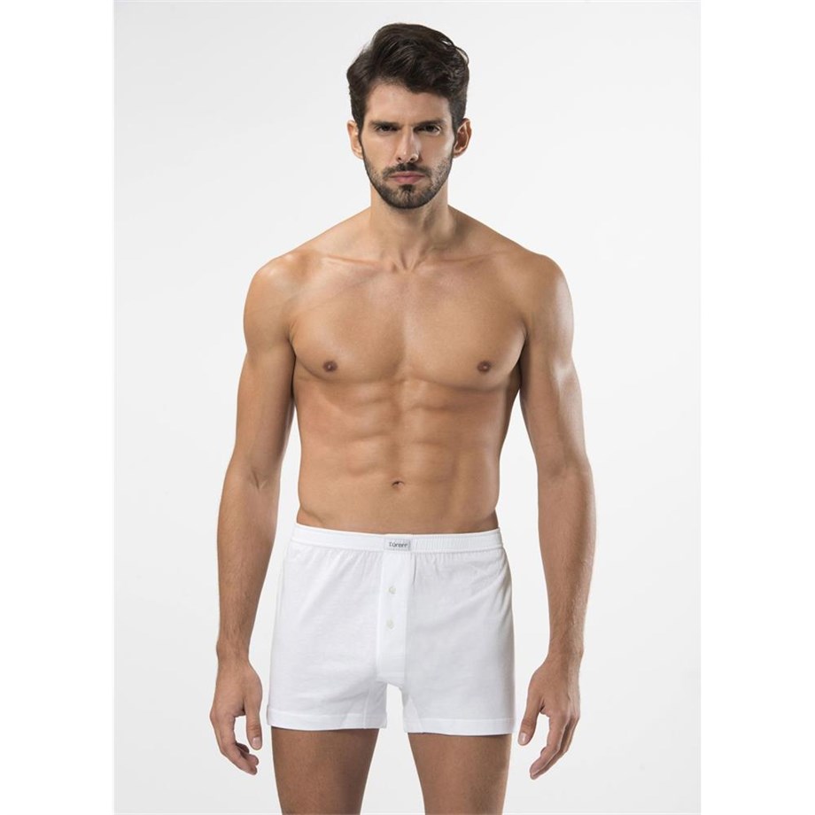 Türen 186 Düğmeli Boxer  İkili Paket-BEYAZ