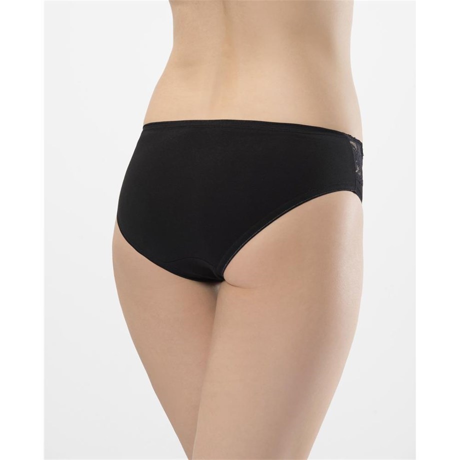 Türen 262 İkili Likralı Dantelli Bikini-SIYAH