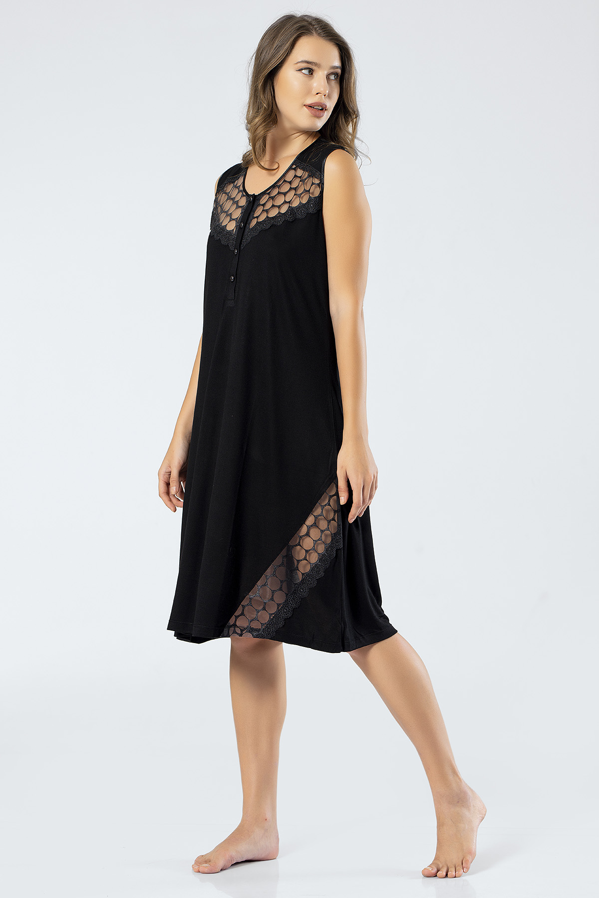 Türen 3124 Gecelik  - Siyah