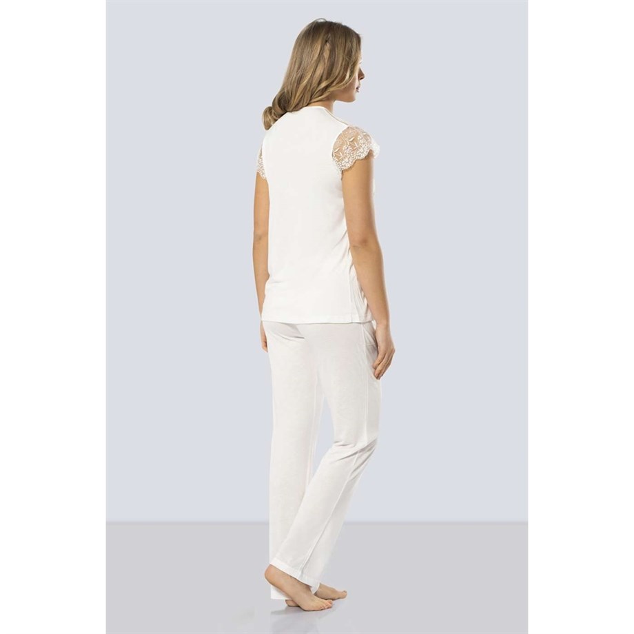 Türen 3197 Dantelli Pijama Takımı  - Ekru