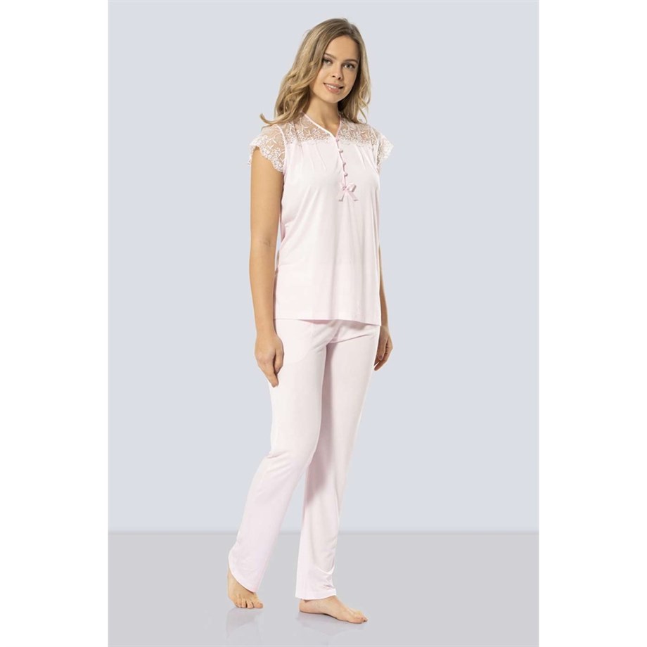 Türen 3197 Dantelli Pijama Takımı  - Pembe
