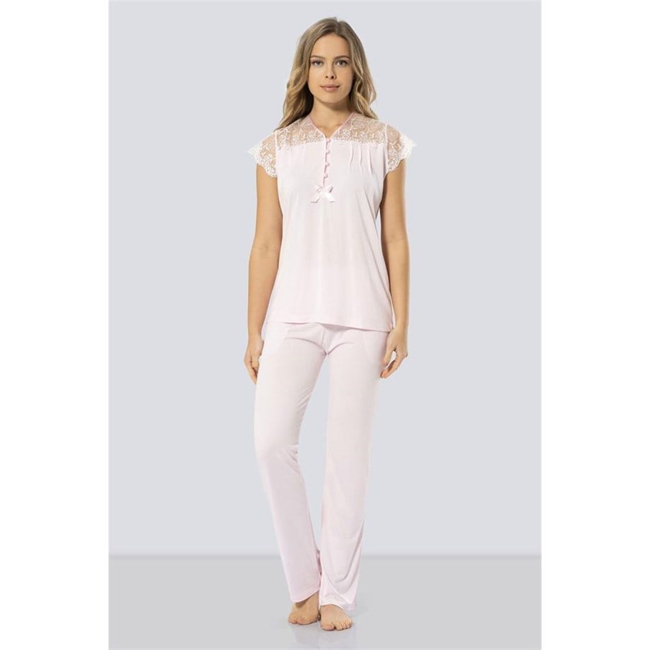 Türen 3197 Dantelli Pijama Takımı  - Pembe